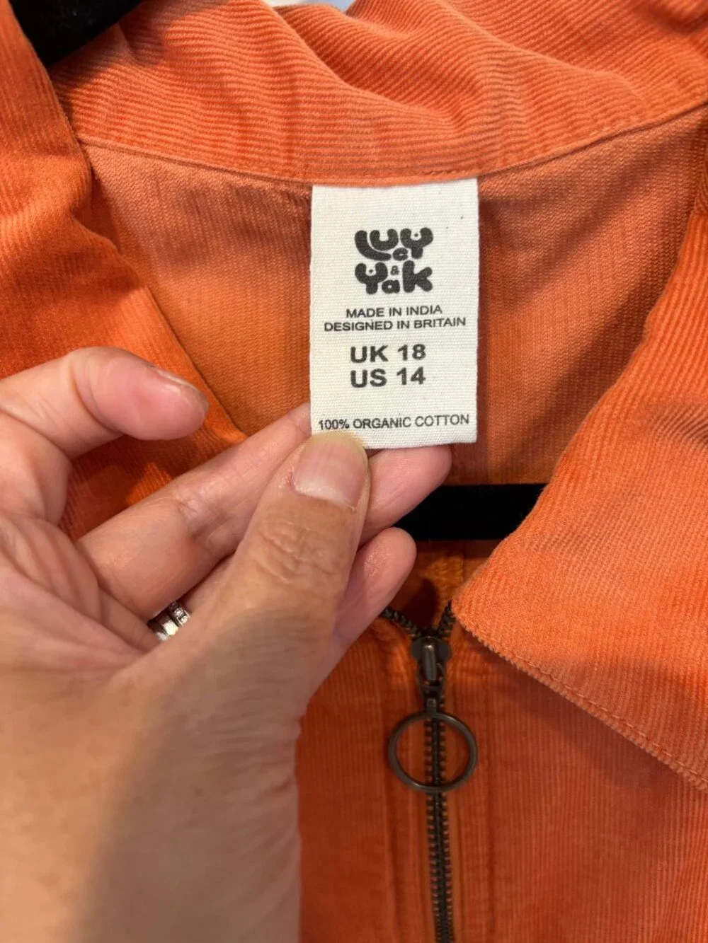 Lucy & Yak Orange Corduroy Jumpsuit (14) - Picture 4 of 8